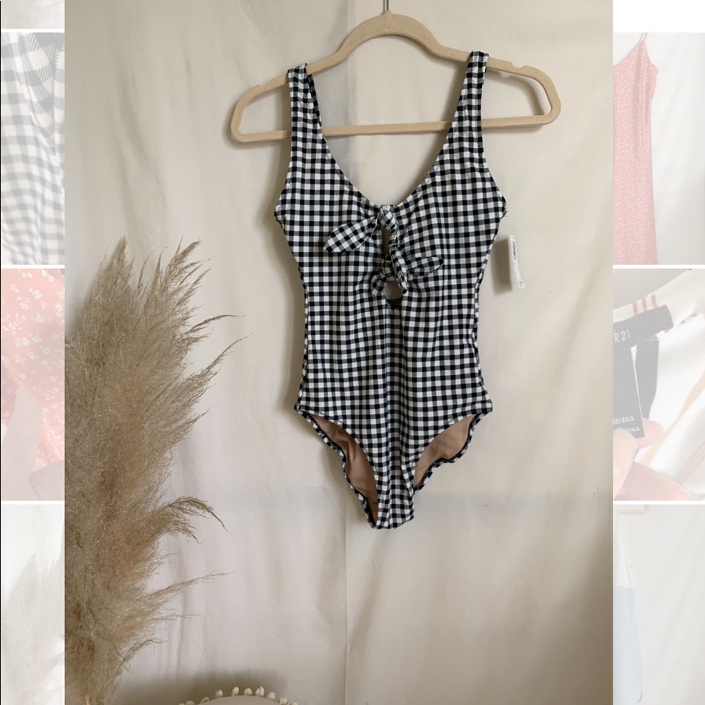 Gingham bathing suit